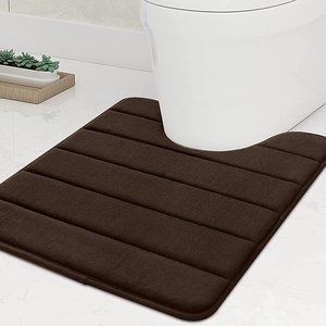 Memory Foam Bathroom Rug with Toilet Contour 20 x 24 00796589684891